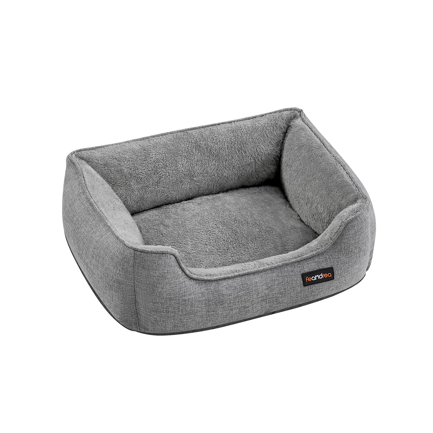 Dog basket with removable and washable dark gray cover