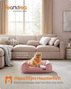 Dog bed - linen look - for small dogs - pastel pink