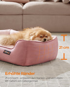 Dog bed - linen look - for small dogs - pastel pink