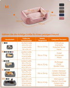 Dog bed - linen look - for small dogs - pastel pink