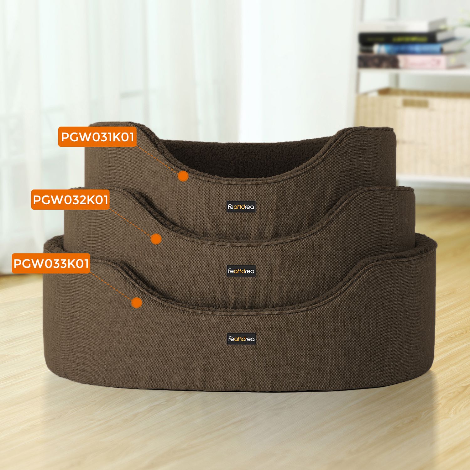 Dog bed - With high edge - 92 x 72 x 28 cm - Brown