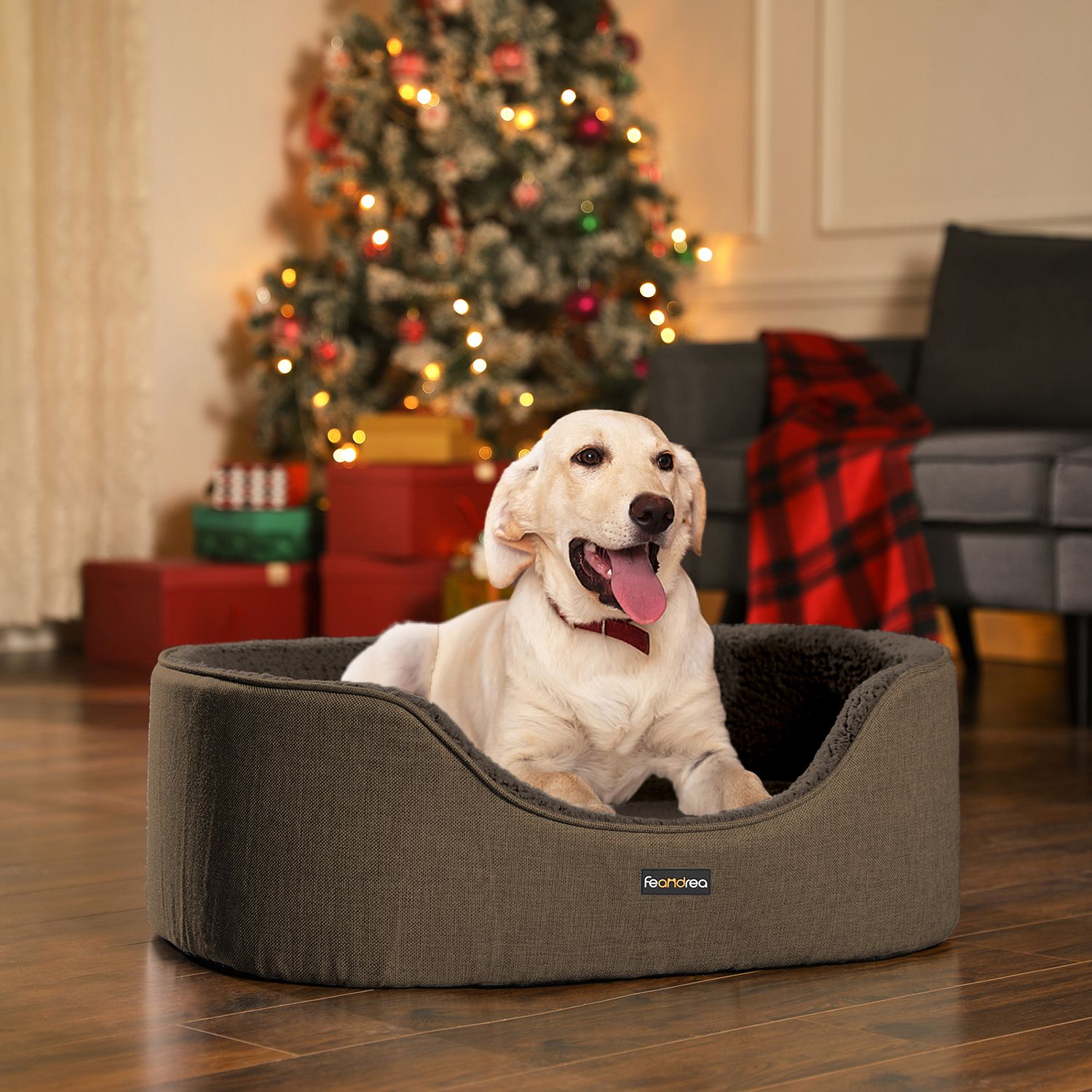 Dog bed - With high edge - 92 x 72 x 28 cm - Brown