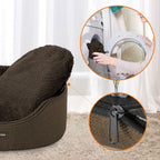 Dog bed - With high edge - 92 x 72 x 28 cm - Brown