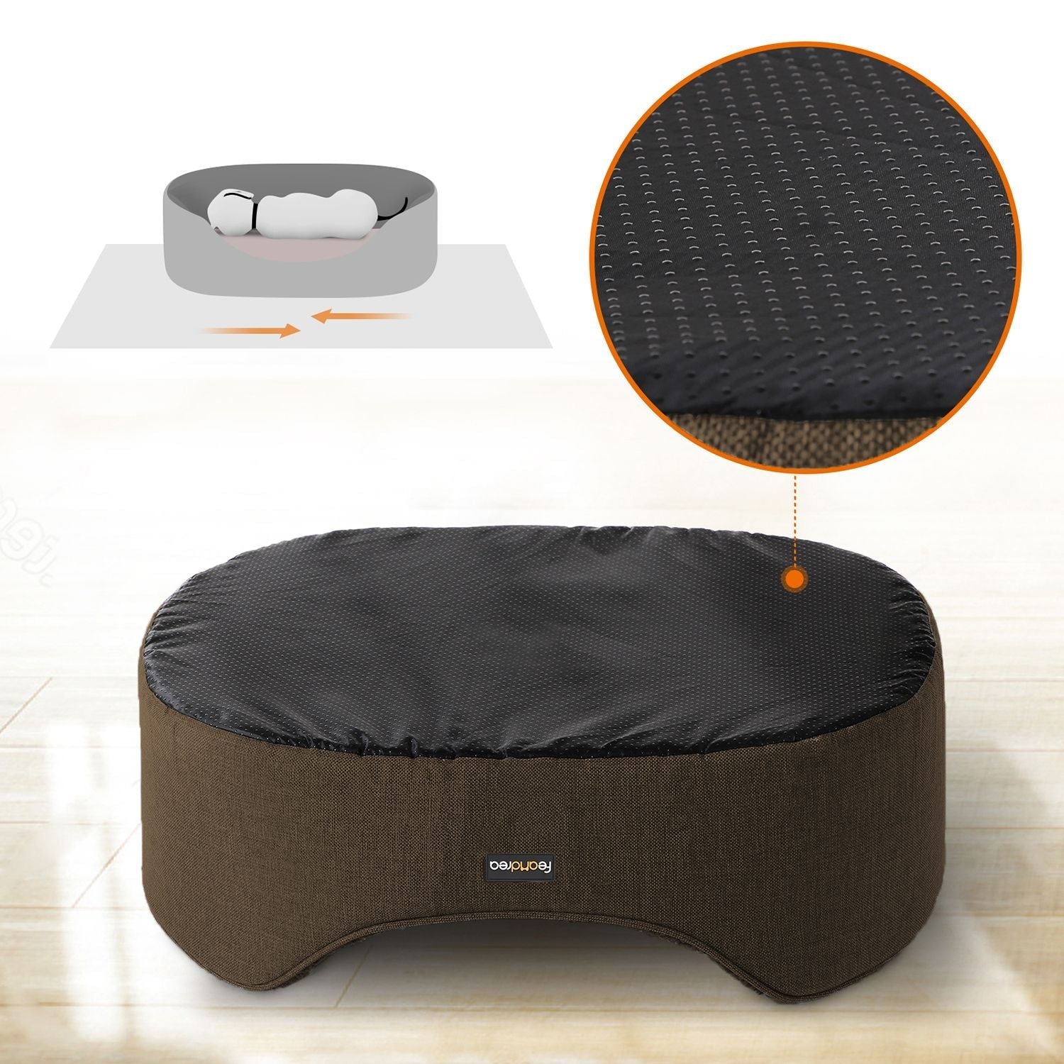 Dog bed - With high edge - 92 x 72 x 28 cm - Brown