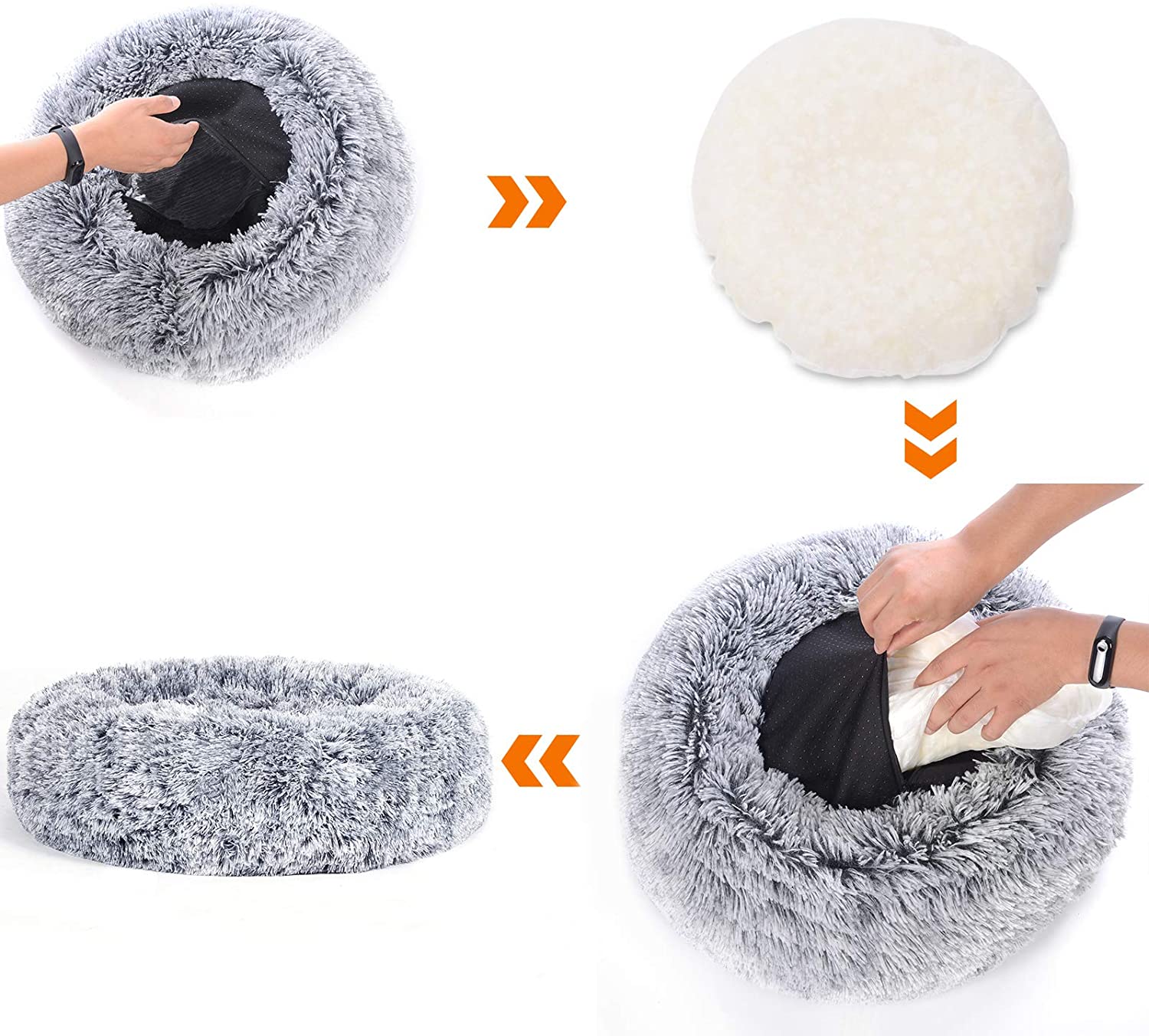 Dog bed - Cat bed - Soft basket - 60 cm - Gray