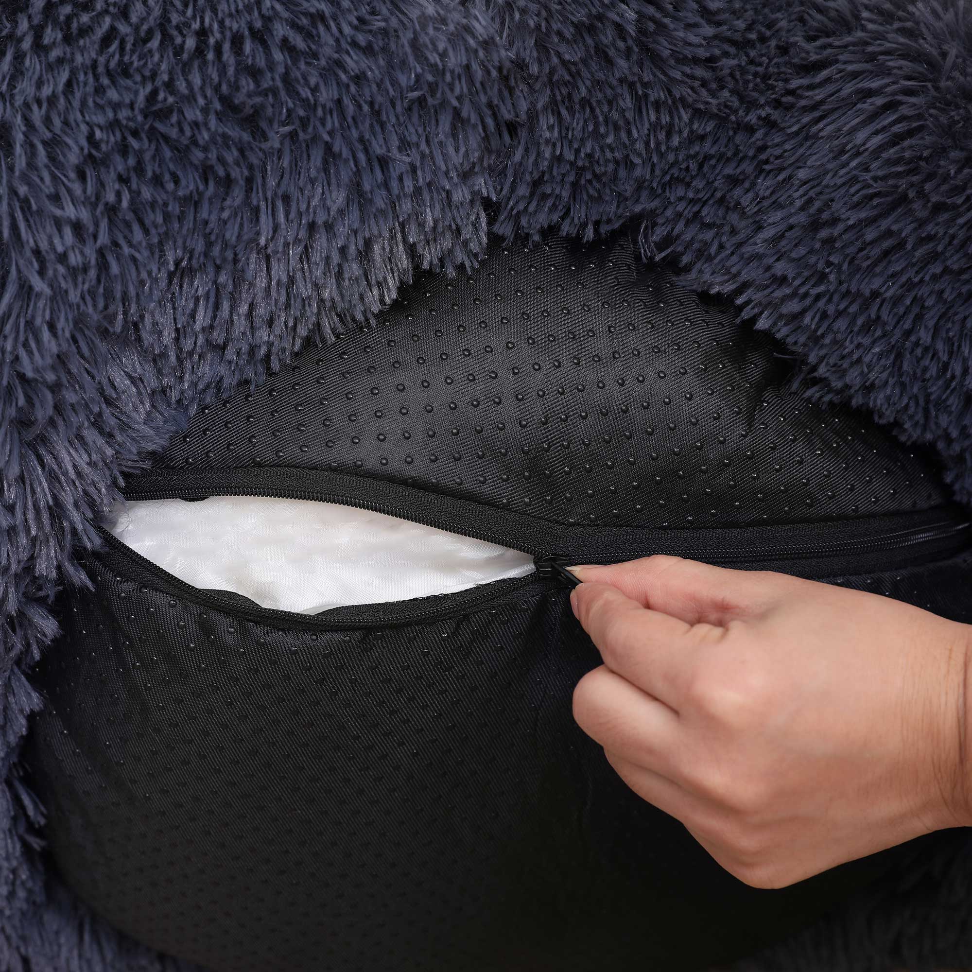 Dog bed - cat bed - Soft plush - Dark gray