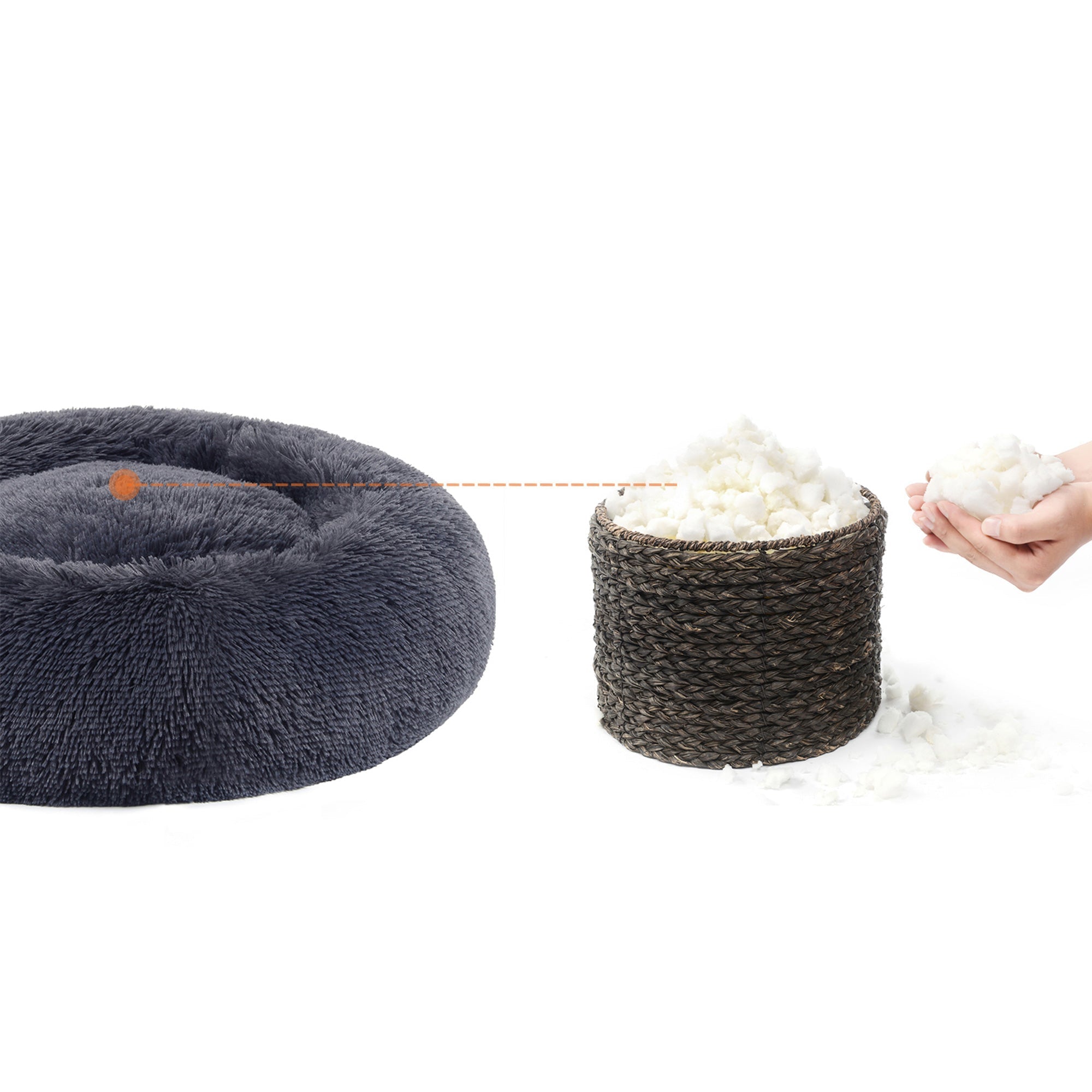 Dog bed - cat bed - Soft plush - Dark gray