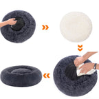 Dog bed - cat bed - Soft plush - Dark gray