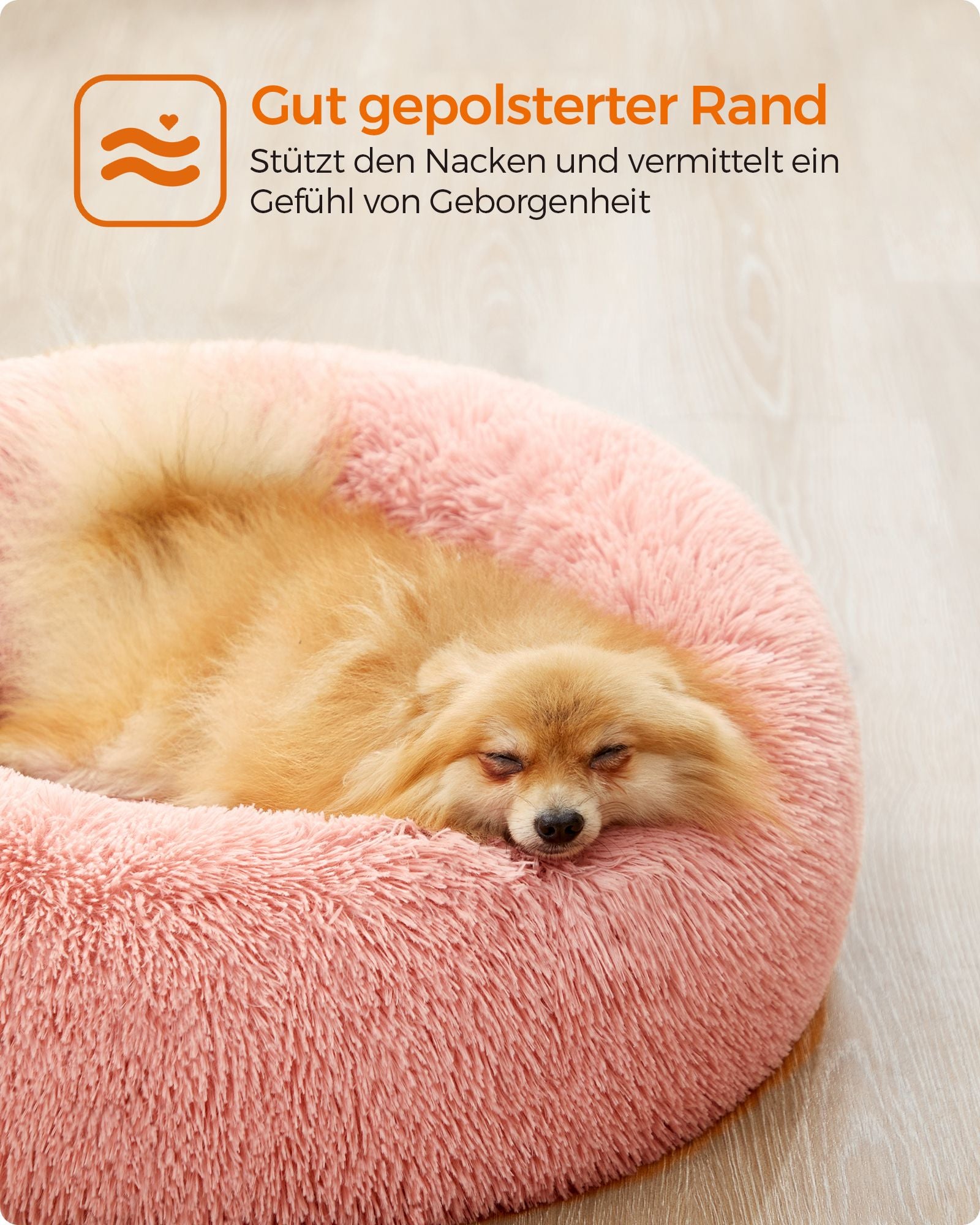 Dog Basket - Plug Long Plush - Pink