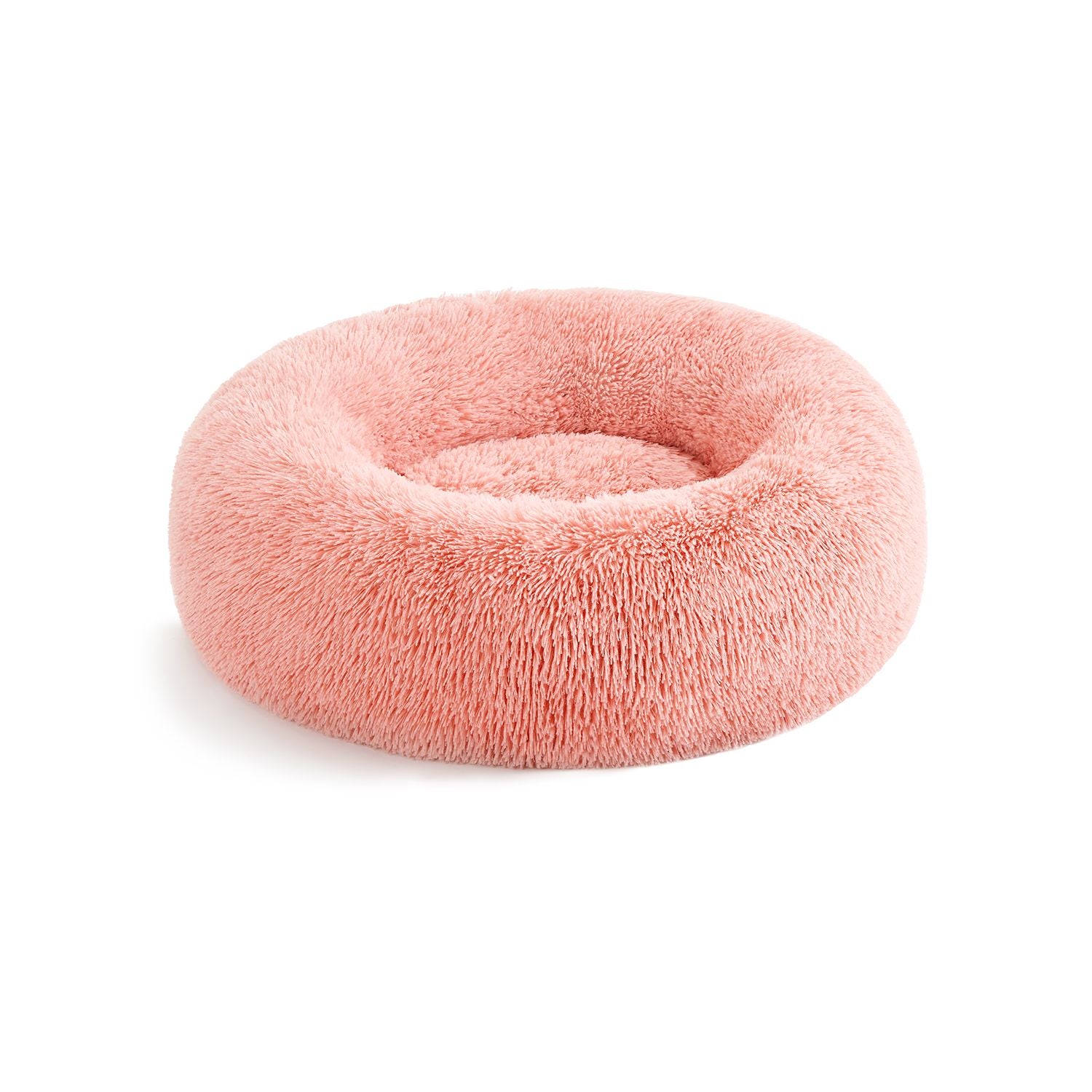 Cat basket - washable - long plush - pink