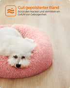 Cat basket - washable - long plush - pink
