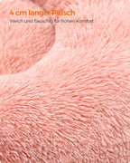 Cat basket - washable - long plush - pink