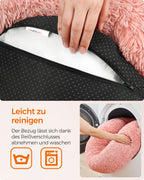 Cat basket - washable - long plush - pink