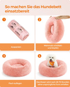 Cat basket - washable - long plush - pink