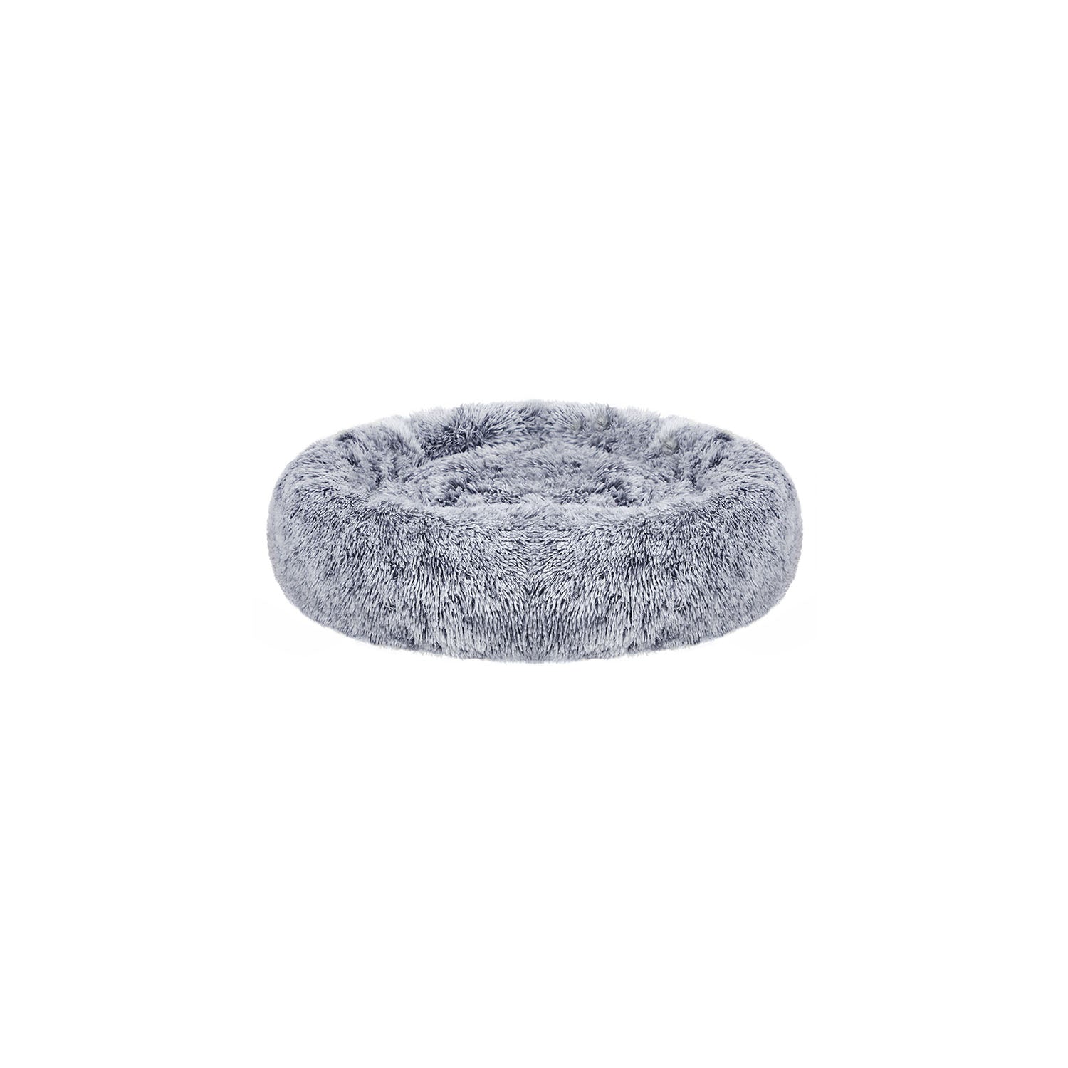 Fluffy Dog Bed - With Donut Cushion - Ombré Gray