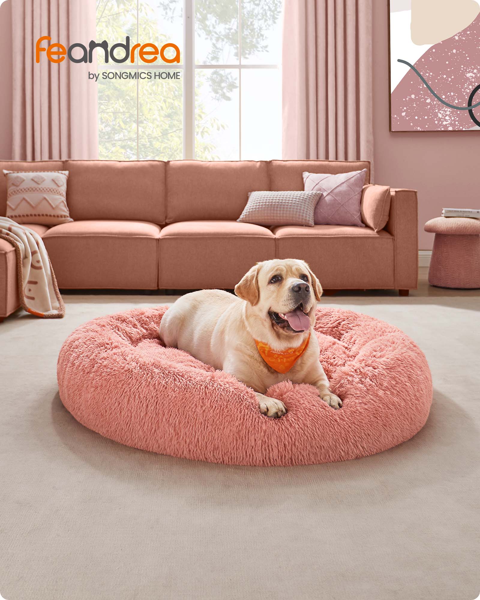 Dog basket - fluffy & washable - Ø 120 cm - pink