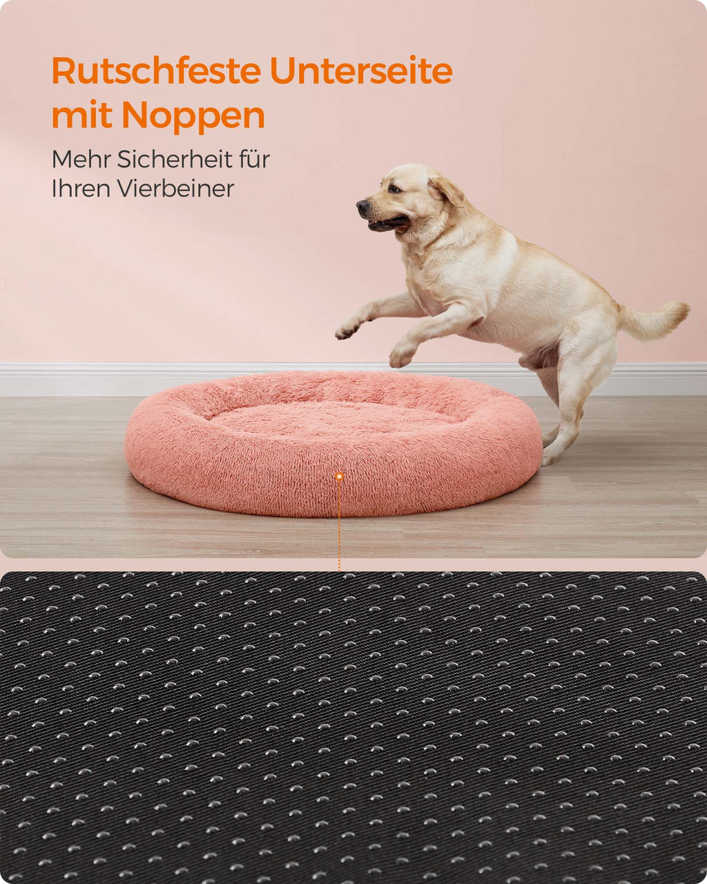 Dog basket - fluffy & washable - Ø 120 cm - pink