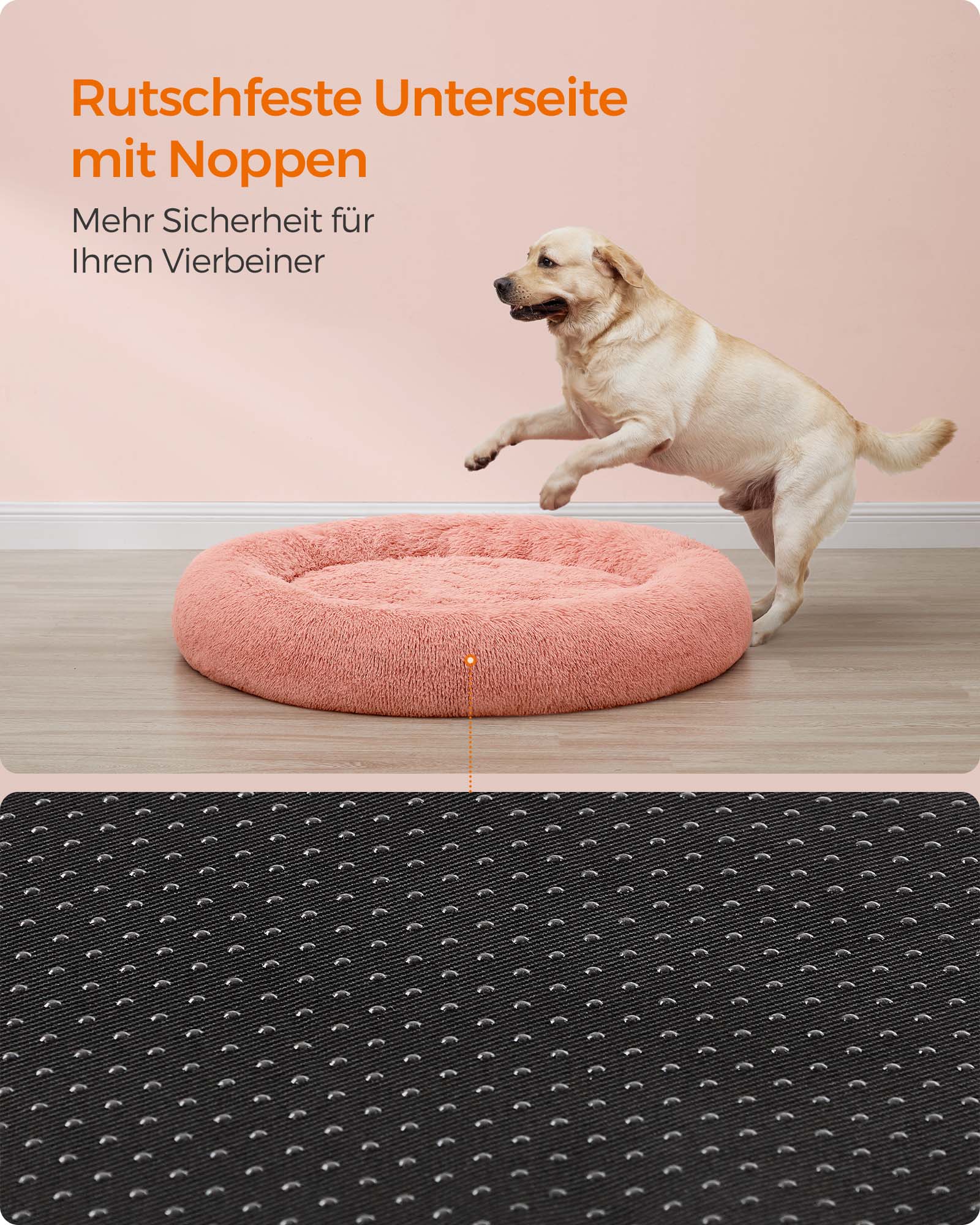 Dog basket - fluffy & washable - Ø 120 cm - pink