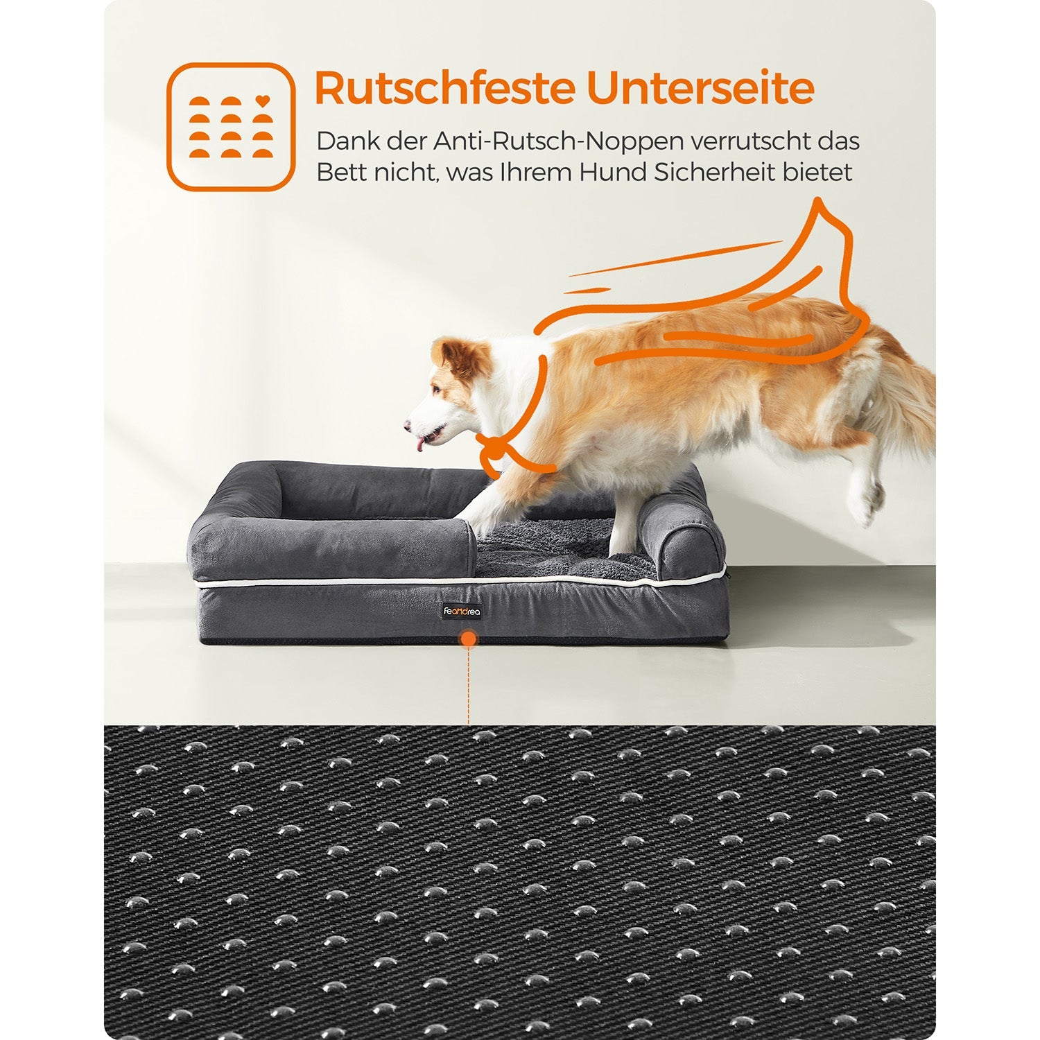 Orthopedic dog bed - Dog bed - With raised edge -91 x 75 x 25 cm - Black