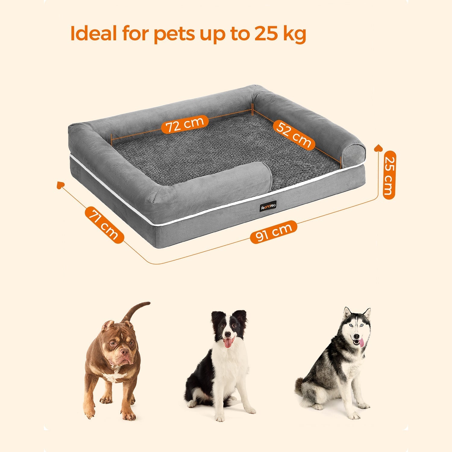 Orthopedic dog basket - 91 x 71 x 25 cm
