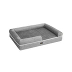Orthopedic dog bed - Dog bed - With raised edge - 106 x 80 x 25 cm - Gray