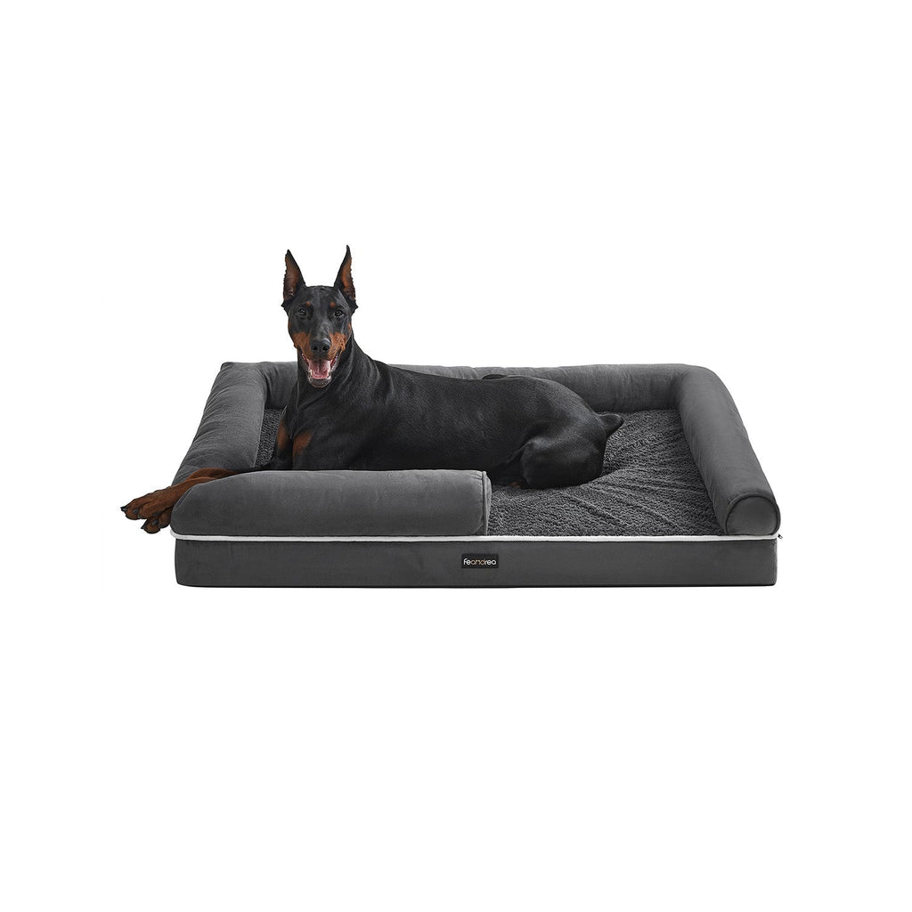 Dog bed - Dogsofa - 120 x 85 x 25 cm - Detachable and washable cover - Gray