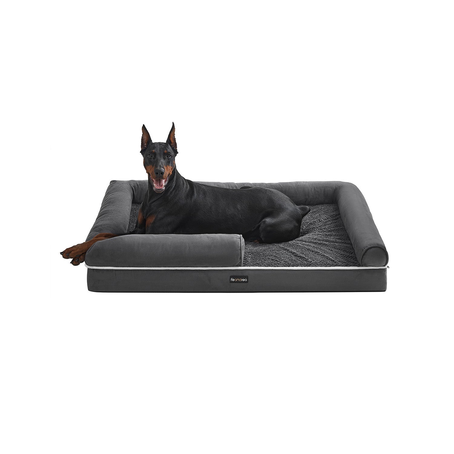 Dog bed - Dogsofa - 120 x 85 x 25 cm - Detachable and washable cover - Gray