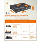 Orthopedic dog bed - Dog bed - With raised edge - 120 x 85 x 25 cm - Black