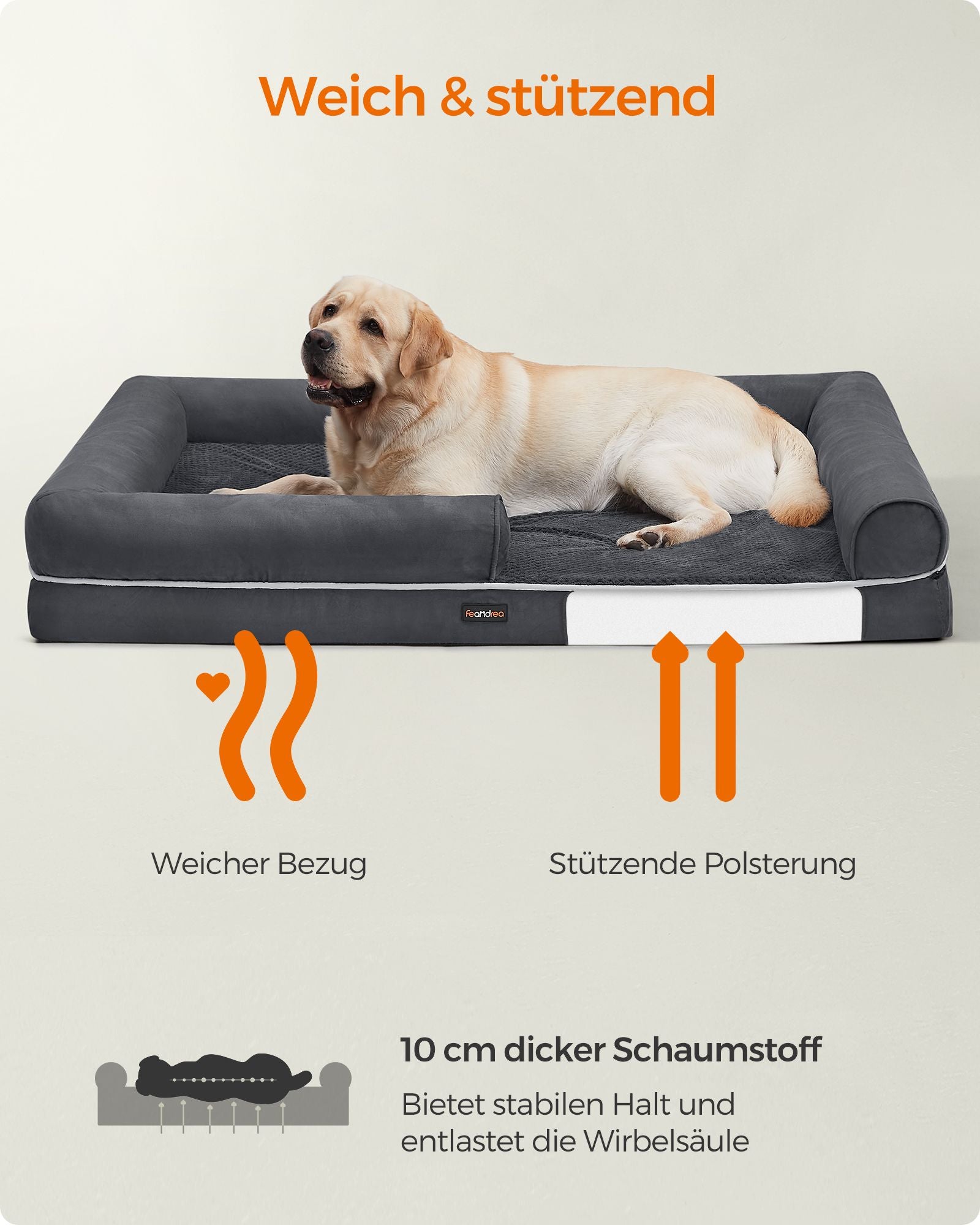 Orthopedic dog bed - Dog cushion with soft filling