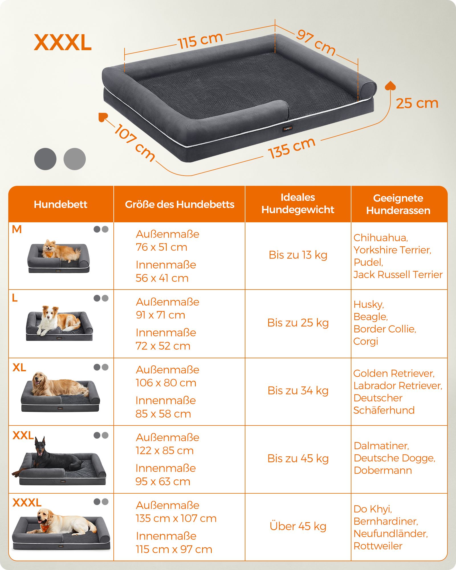 Orthopedic dog bed - Dog cushion with soft filling