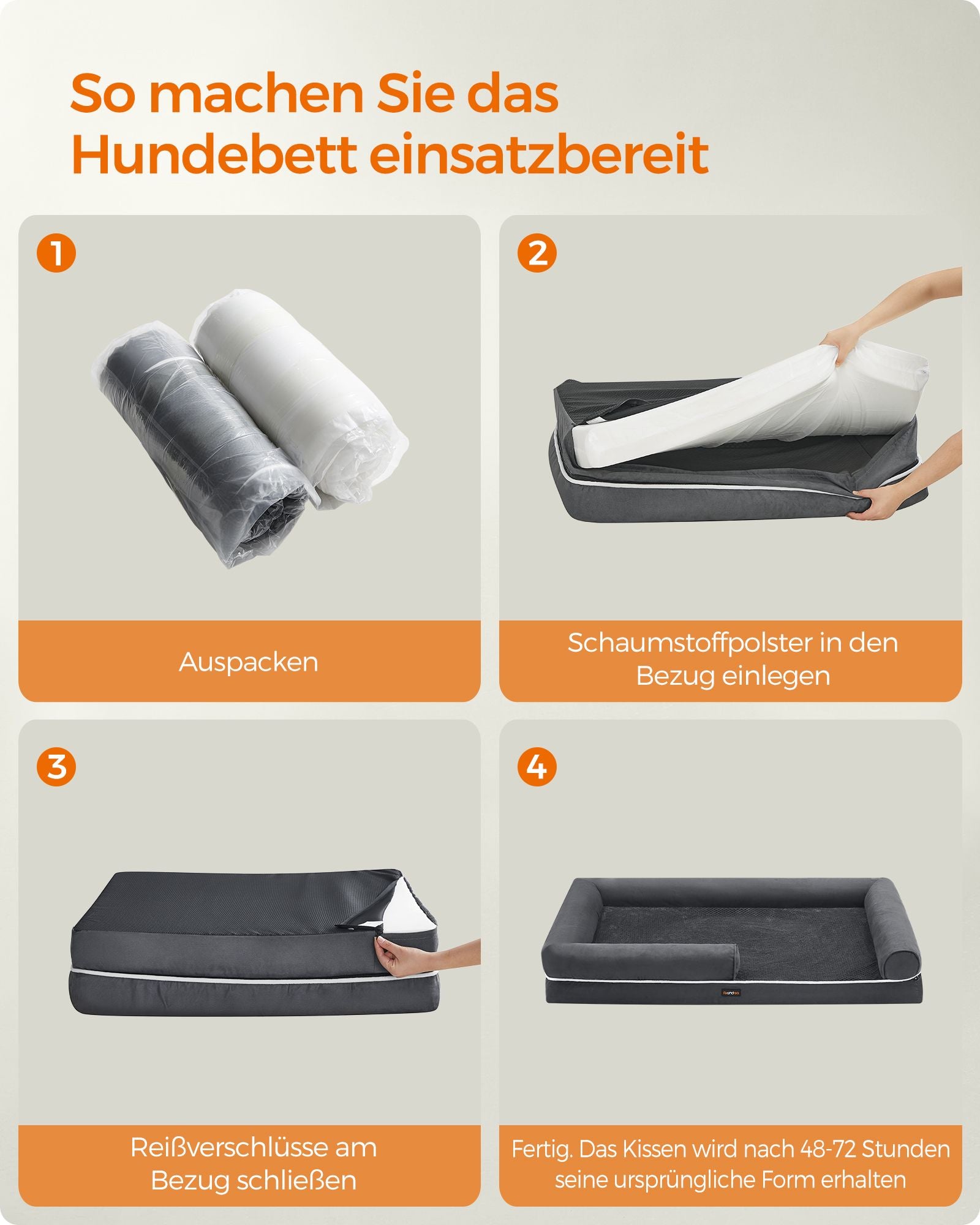 Orthopedic dog bed - Dog cushion with soft filling