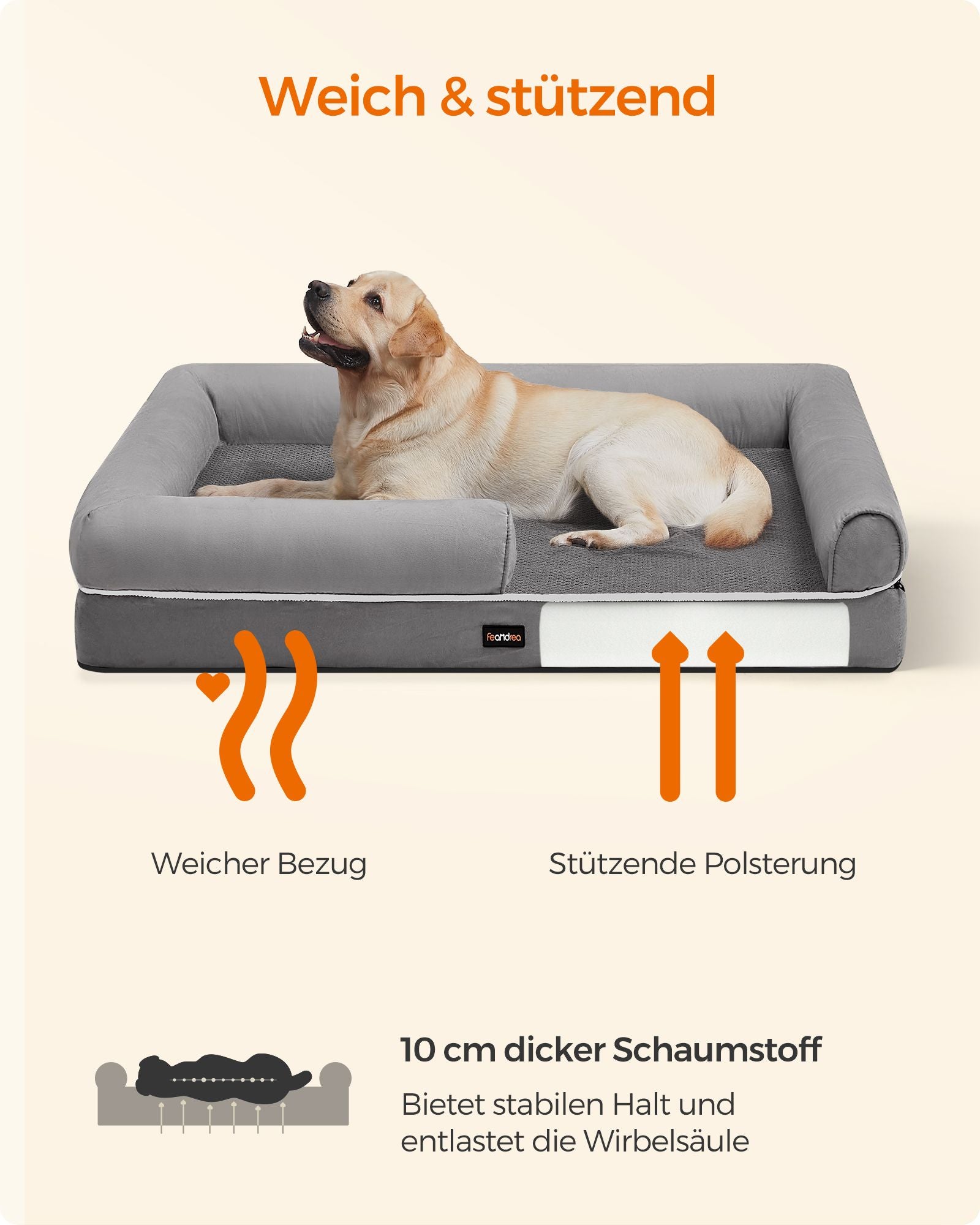 Orthopedic dog bed - Dog cushion - Soft filling - Dogsofa