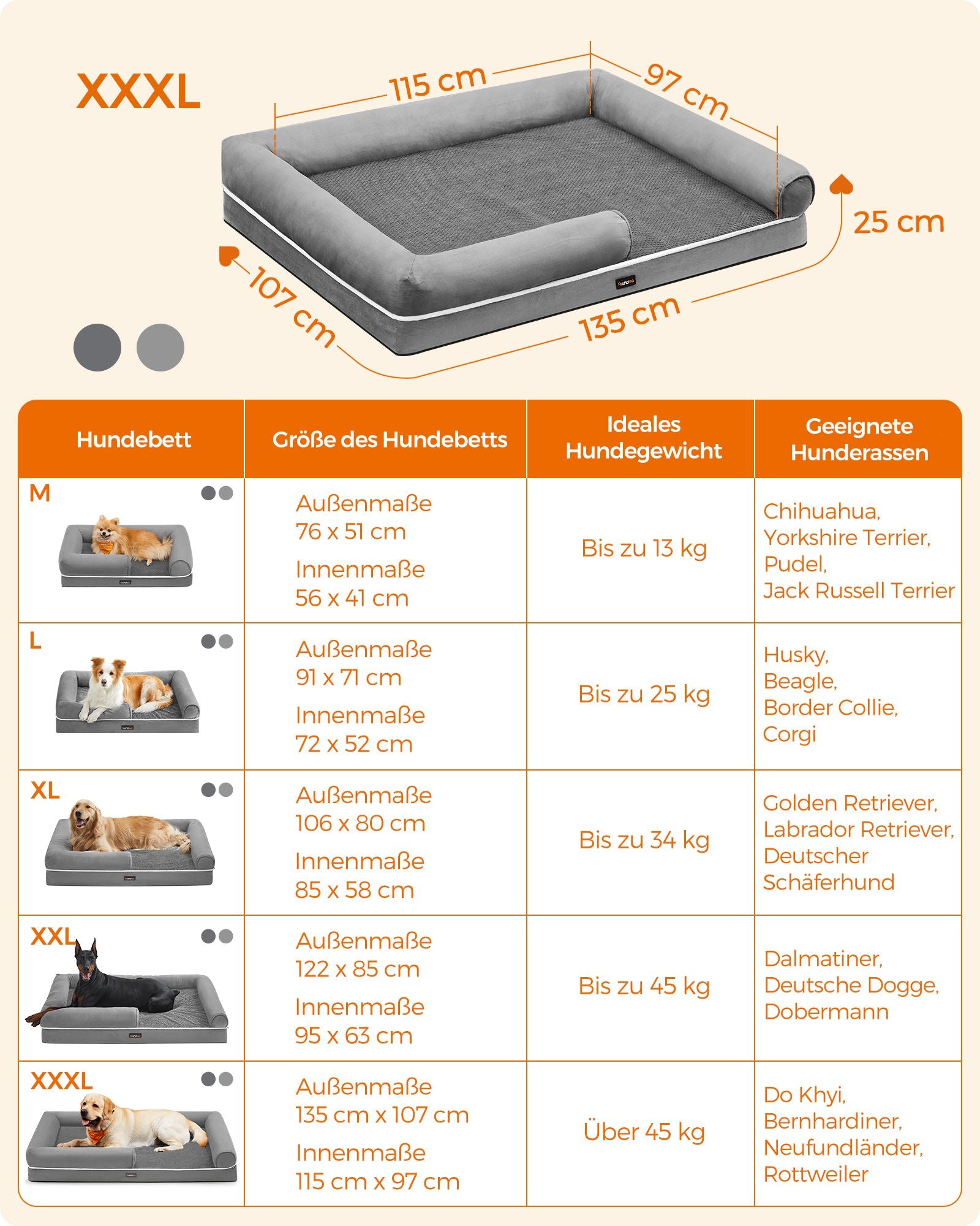 Orthopedic dog bed - Dog cushion - Soft filling - Dogsofa