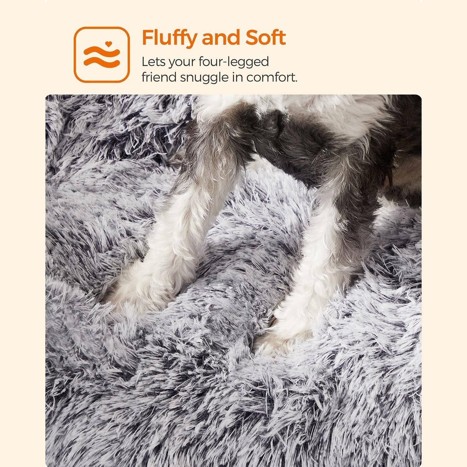 Dog bed - dog cushion - downy dog mat - light gray