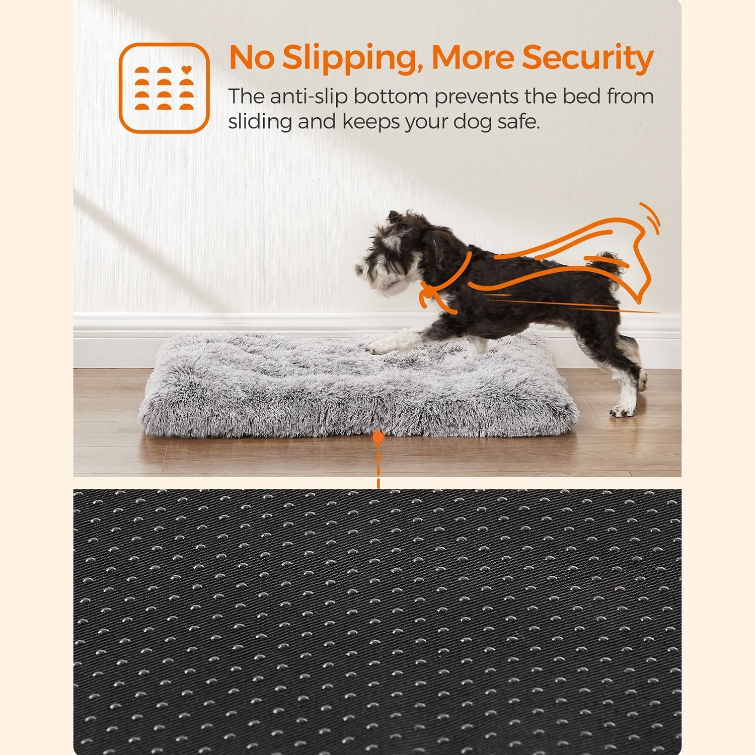 Dog bed - dog cushion - downy dog mat - light gray