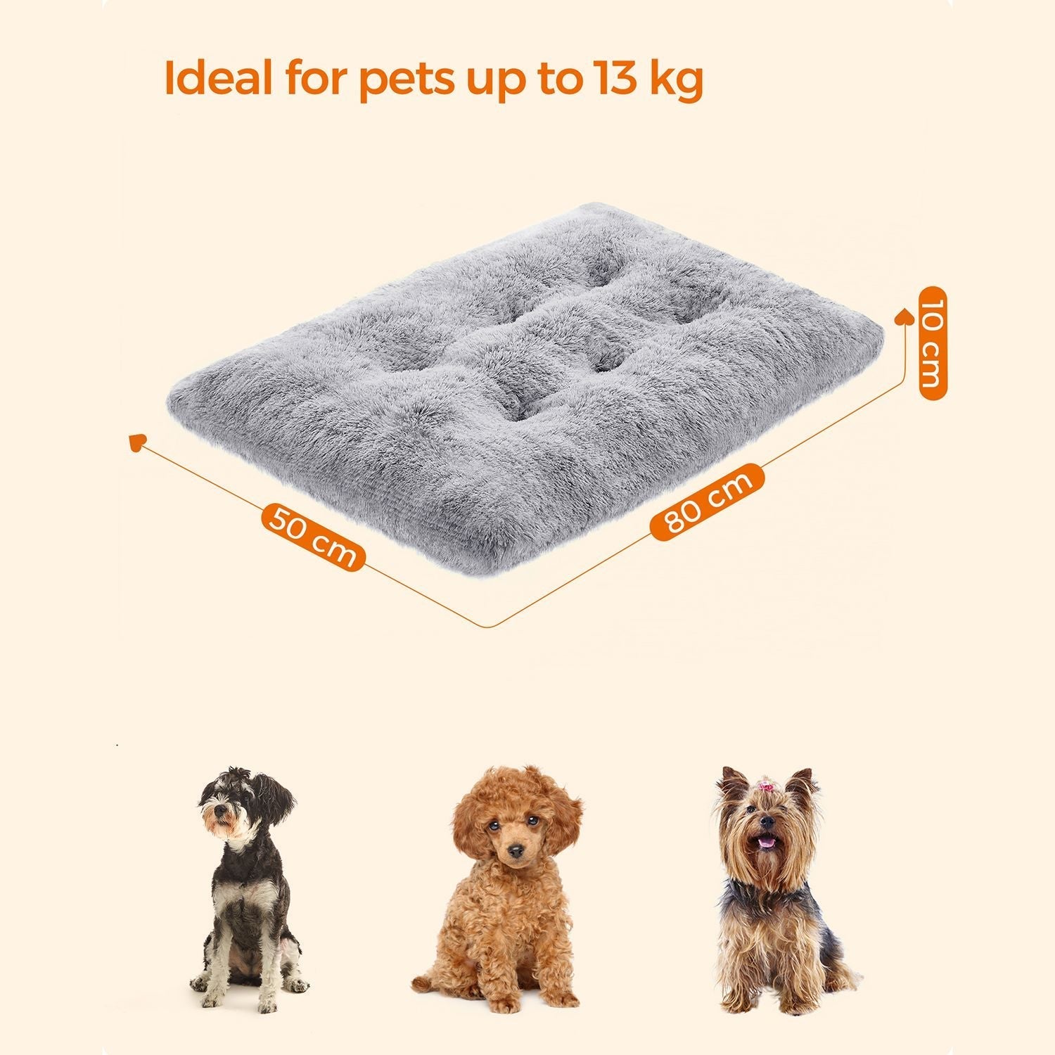 Dog bed - dog cushion - downy dog mat - light gray