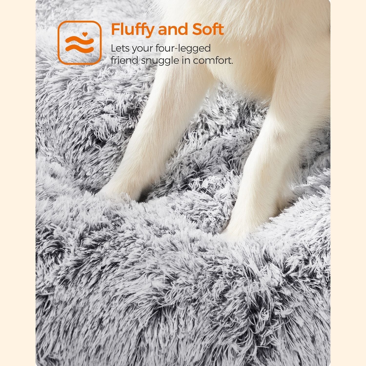 Dog bed - downy dog cushion - light gray