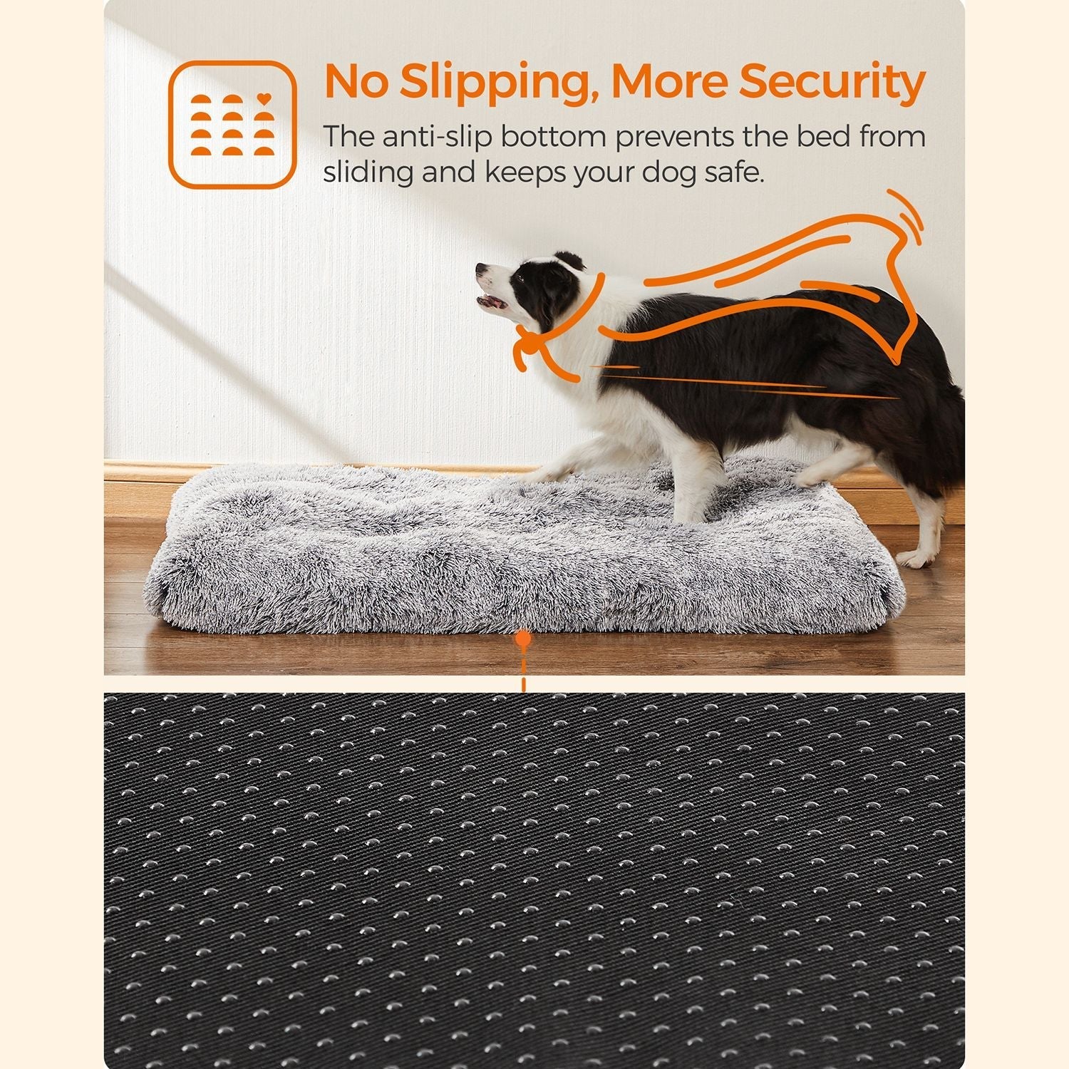 Dog bed - downy dog cushion - light gray