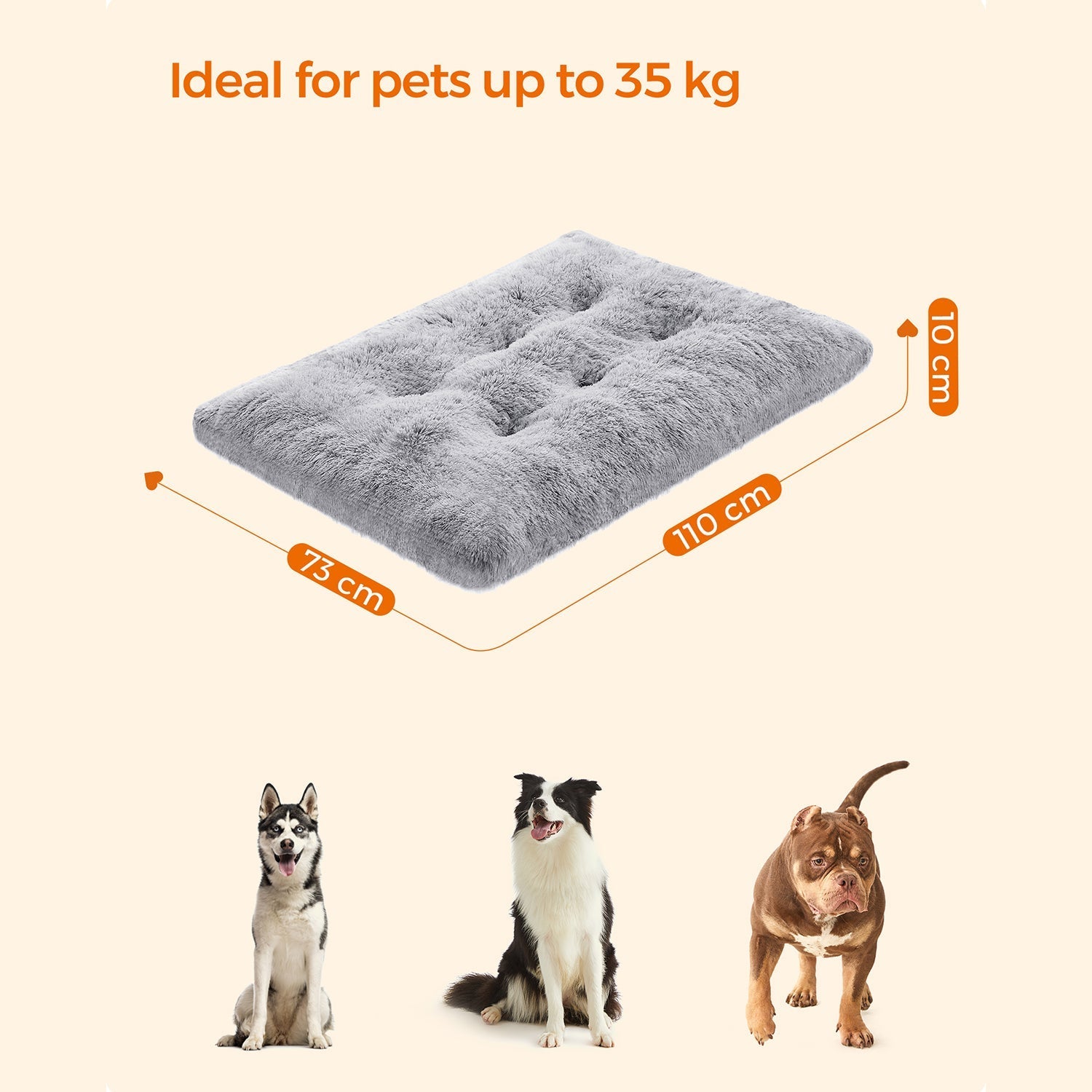 Dog bed - downy dog cushion - light gray