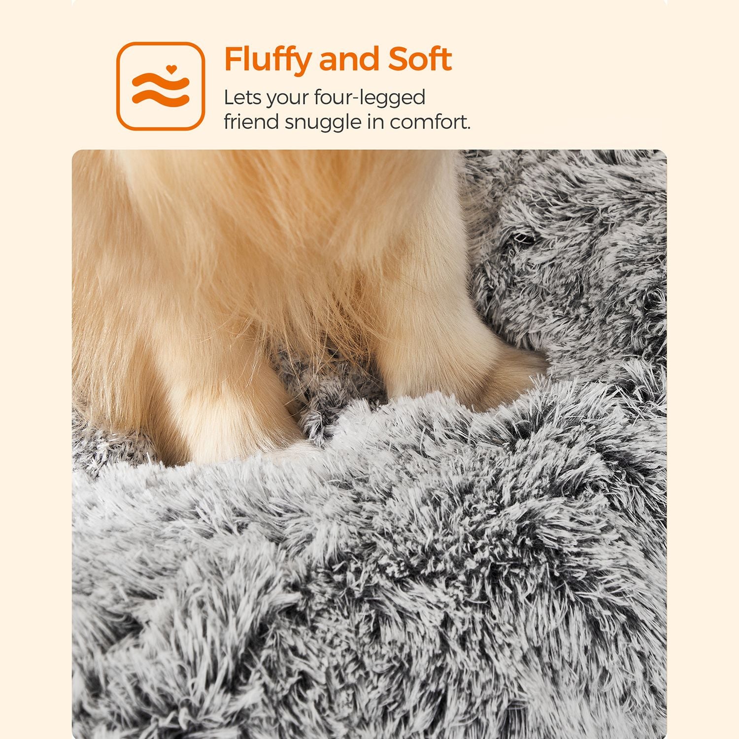 Dog bed - downy dog mat - 122 x 74 cm - light gray