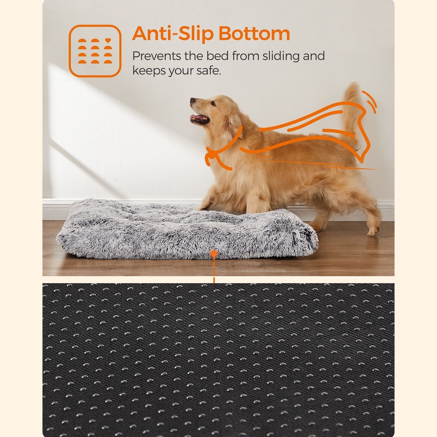 Dog bed - downy dog mat - 122 x 74 cm - light gray