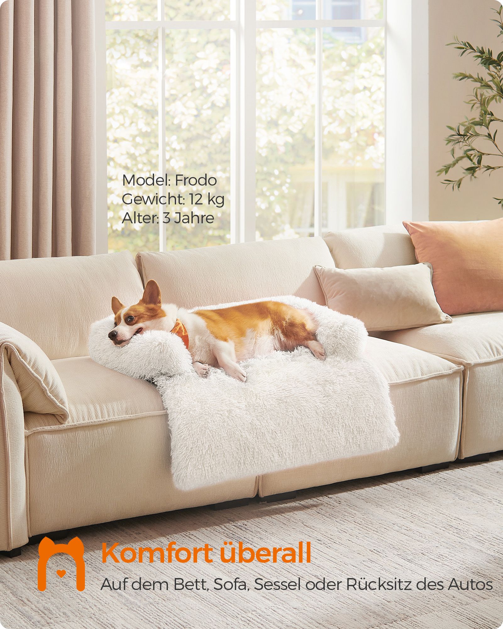Dog basket - Warm & Cozy - 95 × 85 × 16 cm - Wolkwit