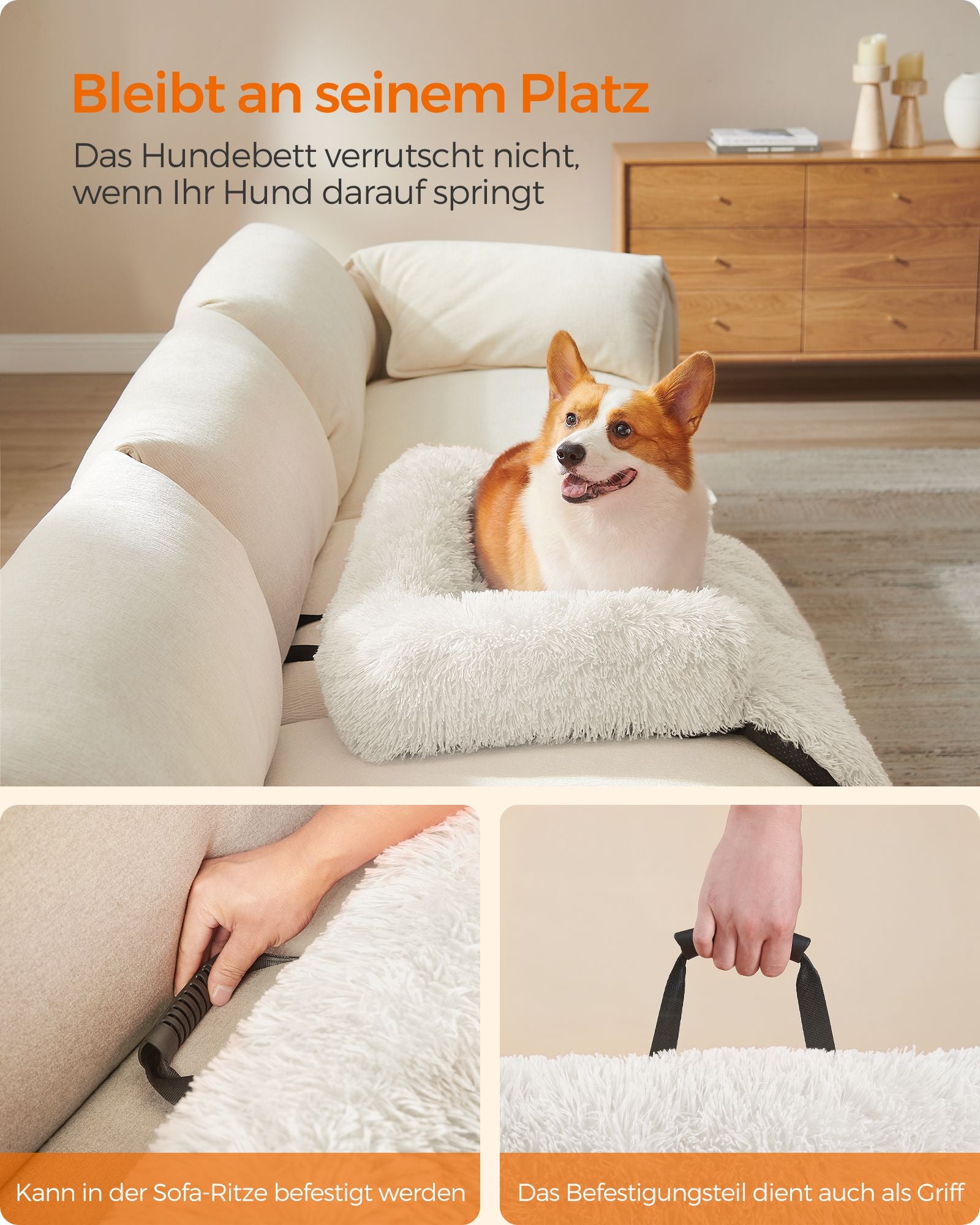 Dog basket - Warm & Cozy - 95 × 85 × 16 cm - Wolkwit