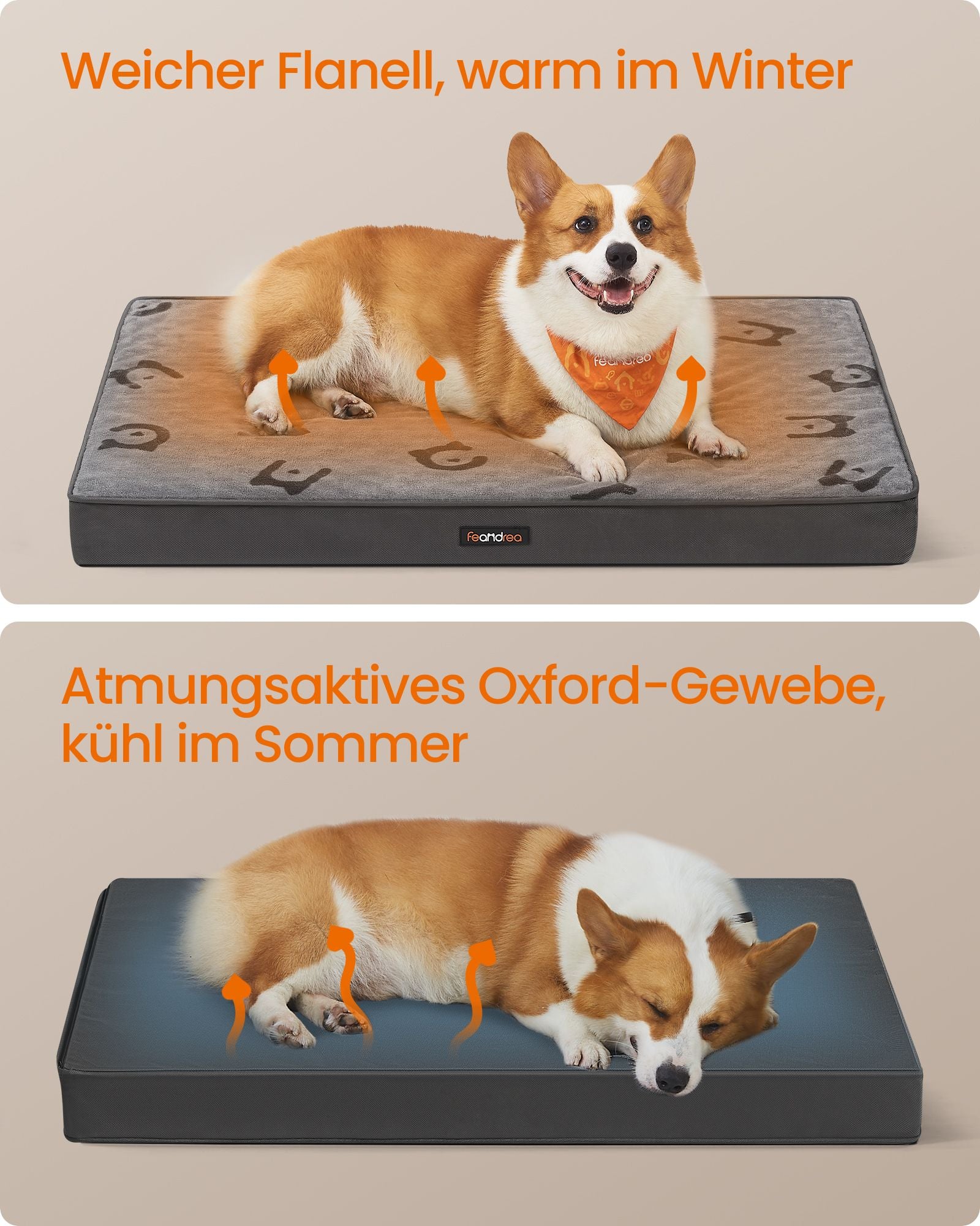 Orthopedic dog bed 91 x 68 x 8 cm size L