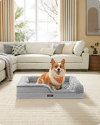 Orthopedic dog bed with plush cover 91 x 68 x 16 cm