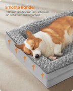 Orthopedic dog bed with plush cover 91 x 68 x 16 cm