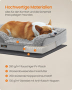 Orthopedic dog bed with plush cover 91 x 68 x 16 cm