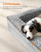 Orthopedic dog bed with plush cover in pigeon gray