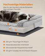Orthopedic dog bed with plush cover in pigeon gray