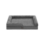 Orthopedic dog bed with plush upholstery in Leigrijs
